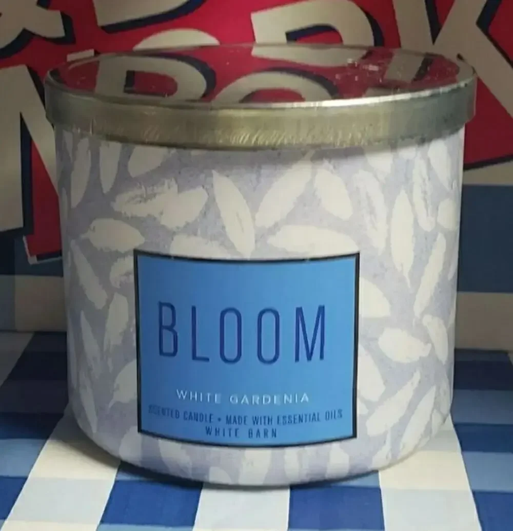 BBW BLOOM White Gardenia Large 3 Wick Candle Home Fragrance Decor